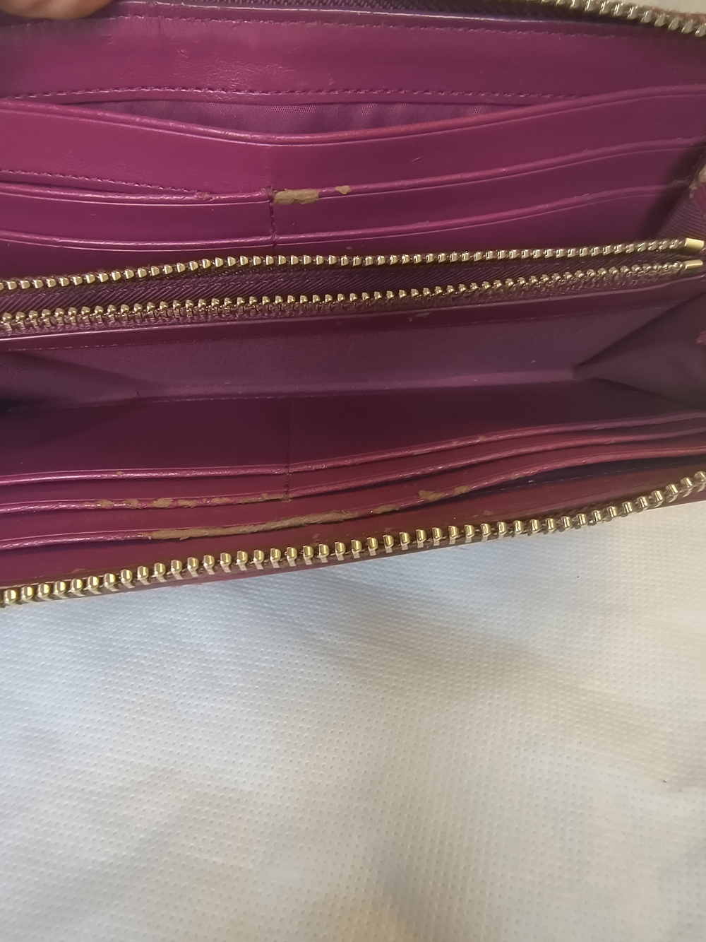 COACH Plum Zip-Around Leather Wallet - Picture 6 of 10